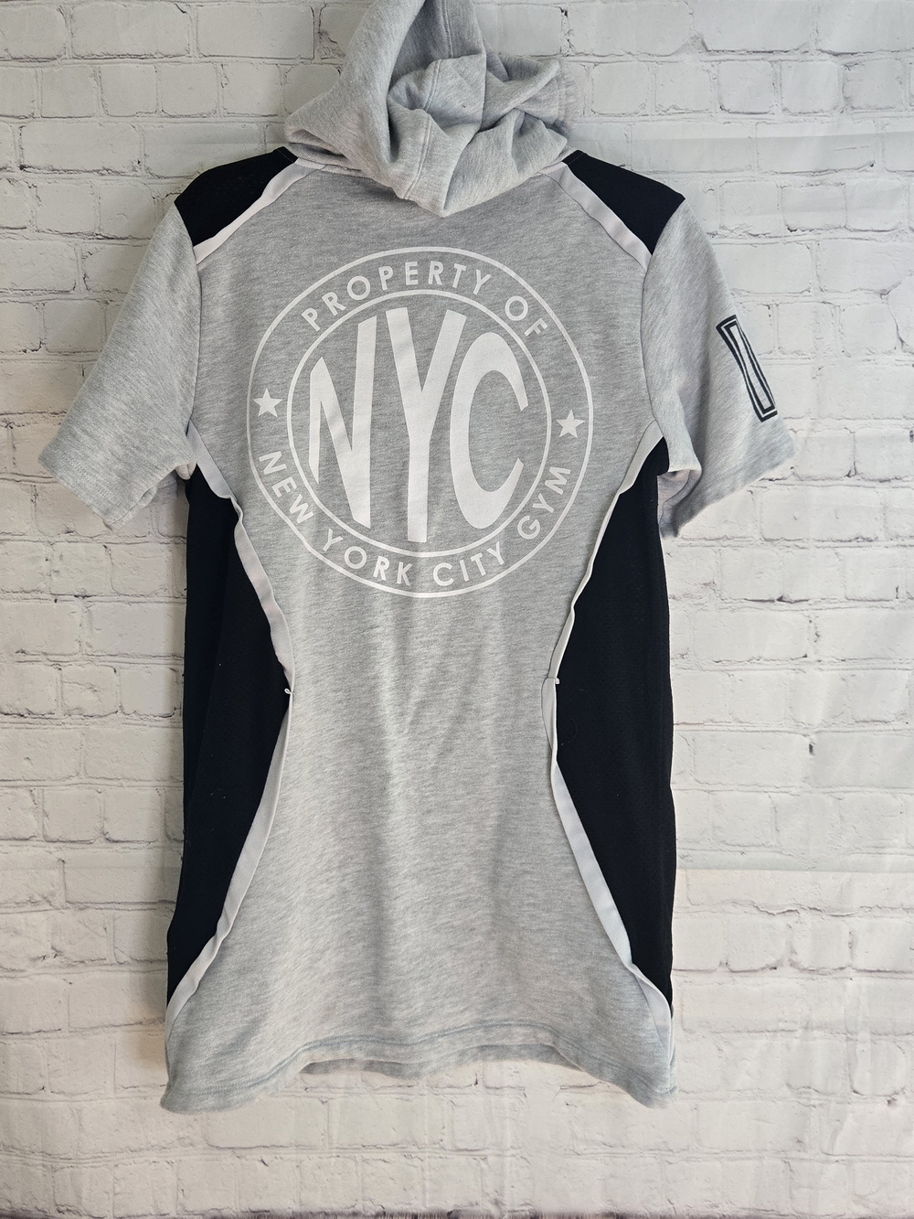 Y2k early 2000s Forever Short Sleeve Hooded Sneaker Dress with mesh side cut out
